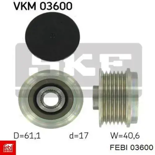Ролик натягувача приводного ременя Febi 03600