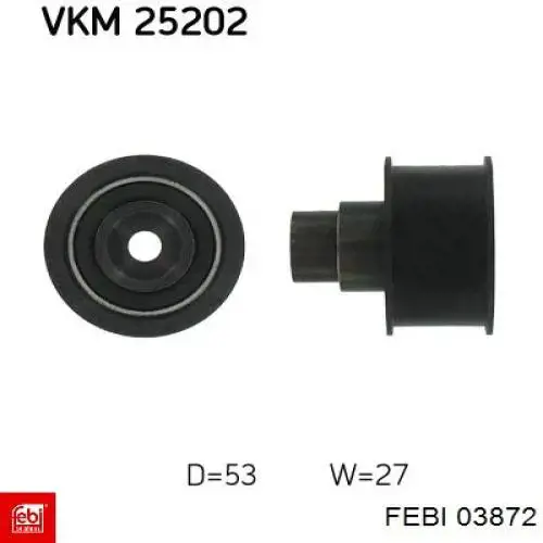 Ролик ременя ГРМ, паразитний Febi 03872 ціна, від 24.77 USD