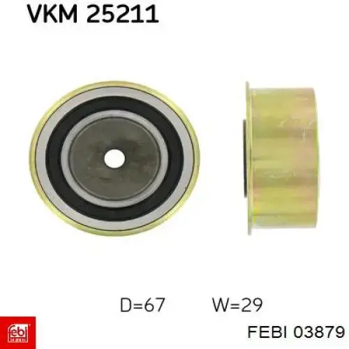 Ролик ременя ГРМ, паразитний Febi 03879 ціна, від 32.33 USD