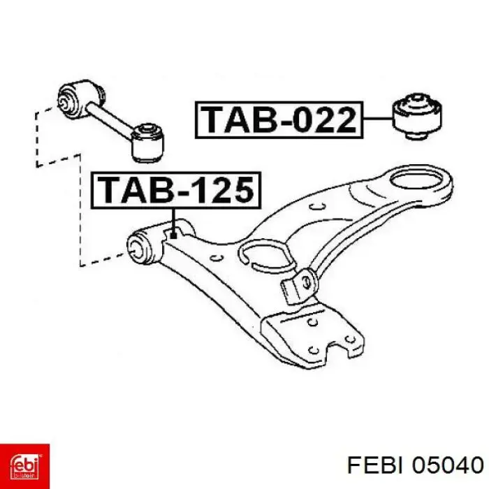 Правий важіль передній нижній підвіски Febi 05040