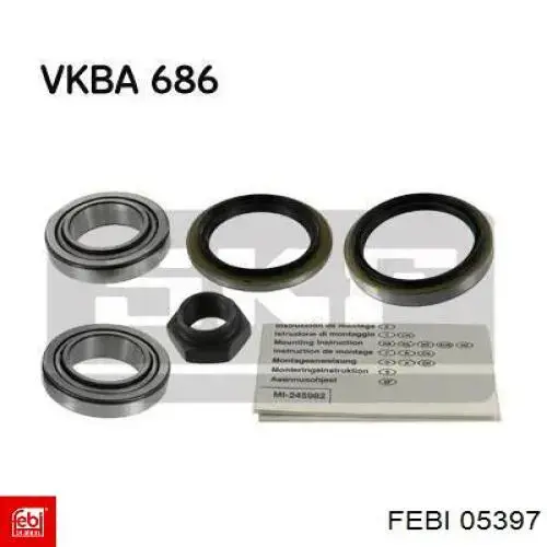 Комплект підшипник маточини передньої Febi 05397 ціна, від 14.82 USD