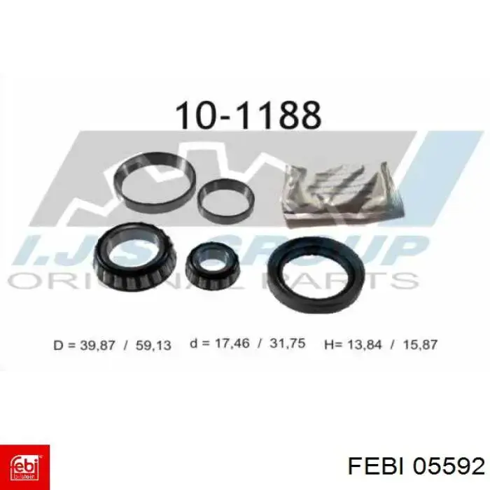Купити 05592 Febi Підшипник ступиці передньої
