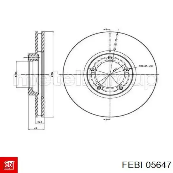 Диск гальмівний передній 05647 Febi