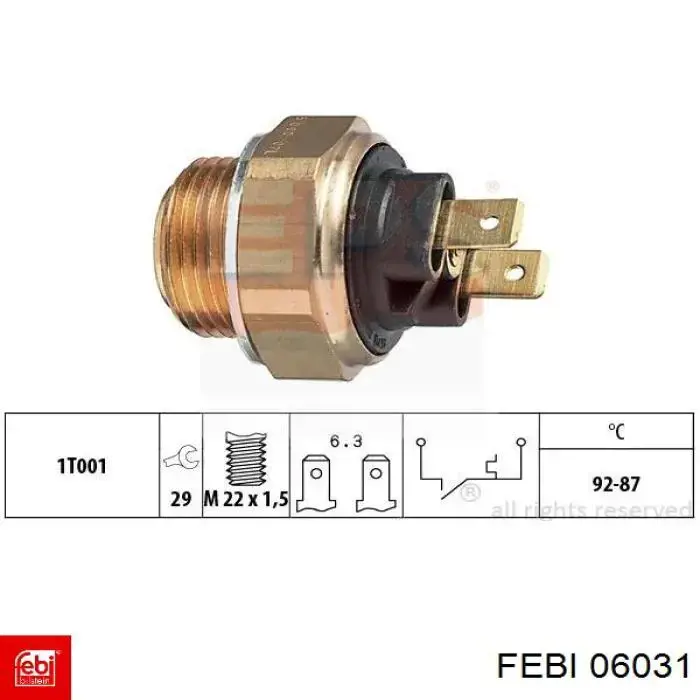 Датчик температури радіатора Febi 06031 ціна, від 4.20 USD