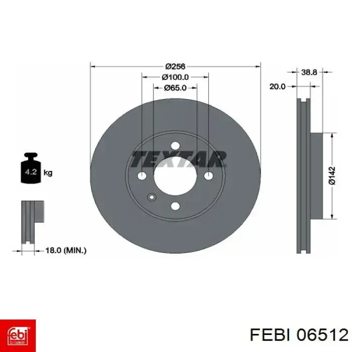 Купити 06512 Febi Ротор гальмівний
