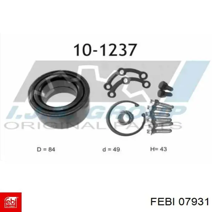 Підшипник маточини задньої Febi 07931 ціна, від 21.36 USD
