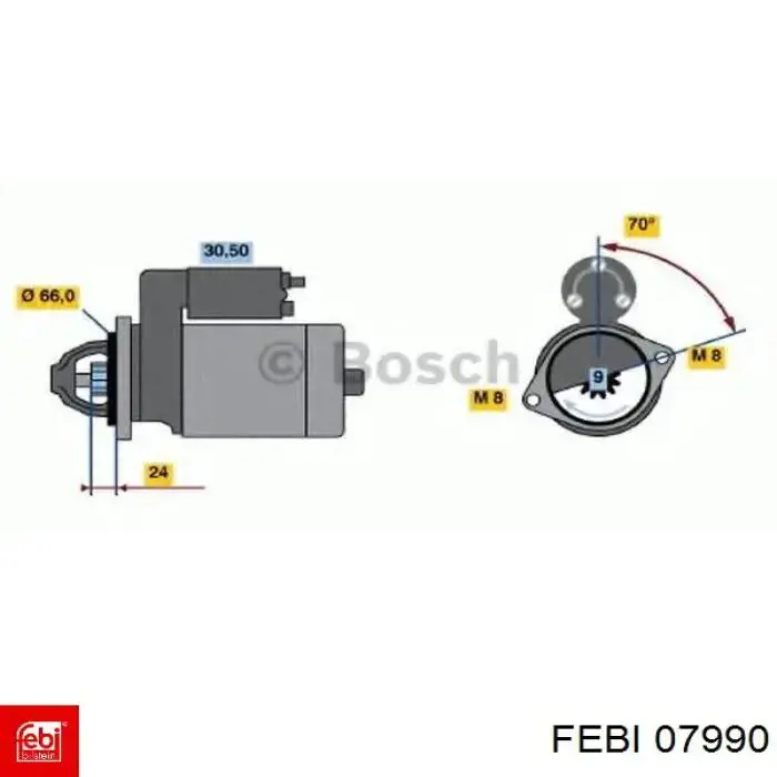 Купити 07990 Febi Тяга рульова в зборі, права
