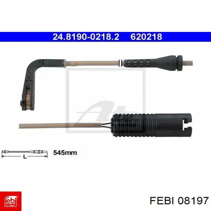 Датчик зносу гальмівних колодок, задній Febi 08197 ціна, від 5.70 USD