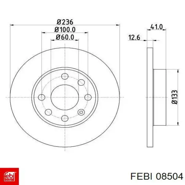 Гальмівні диски передні 08504 Febi