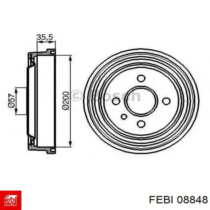 Барабан гальмівний задній Febi 08848 ціна, від 20.08 USD
