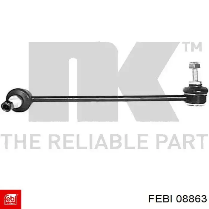 Стійка стабілізатора, переднього, права Febi 08863 ціна, від 11.26 USD