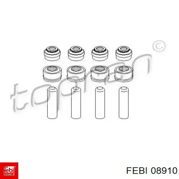 08910 Febi сальник клапана (маслознімний, впуск/випуск, комплект на мотор)