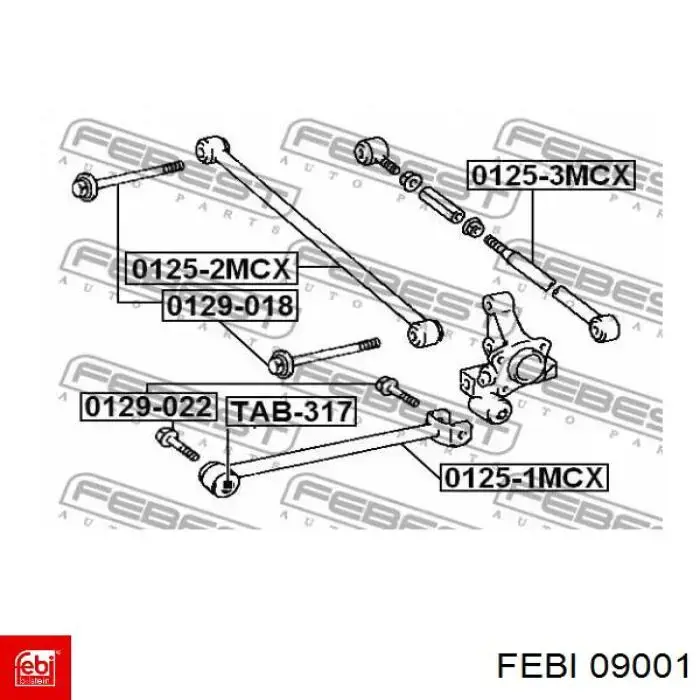 Важіль передньої підвіски верхній, лівий Febi 09001 ціна, від 49.42 USD