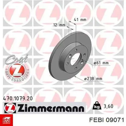 Диск переднього гальма Febi 09071 ціна, від 19.44 USD
