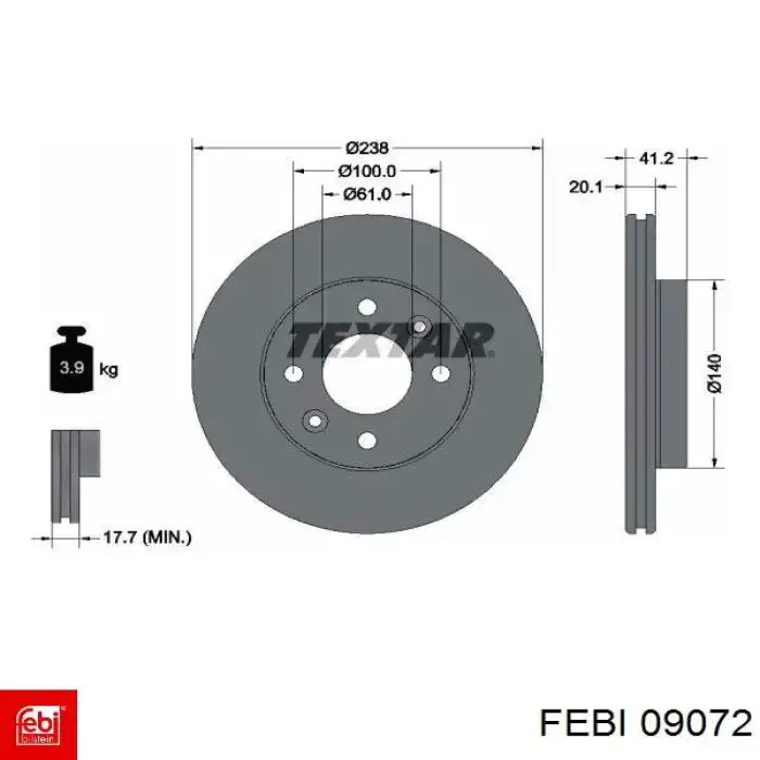 Гальмівні диски передні 09072 Febi