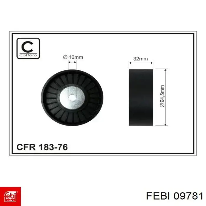 Натяжний ролик Febi 09781 ціна, від 17.67 USD