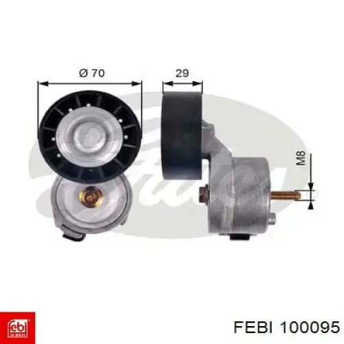 Натягувач приводного ременя Febi 100095 ціна, від 61.87 USD