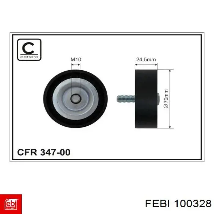 Ролик приводного ременя, паразитний 100328 Febi