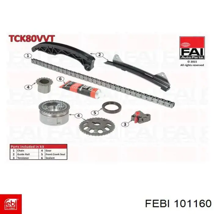 Ланцюг ГРМ, комплект Febi 101160 ціна, від 120.10 USD