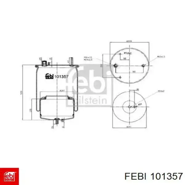 Пневмоподушка/Пневморессора моста Sampa Otomotiv‏ SP554561K02 ціна, від 116.40 USD