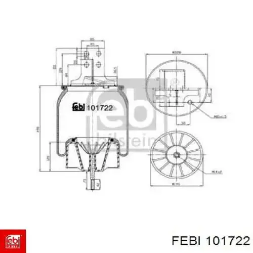Пневморессора задня Febi 101722 ціна, від 131.74 USD