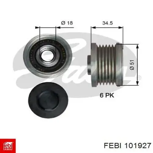 Купити 101927 Febi Шків генератора