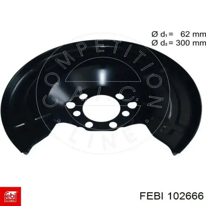 Купити 102666 Febi Захисний кожух гальмівного диска, заднього