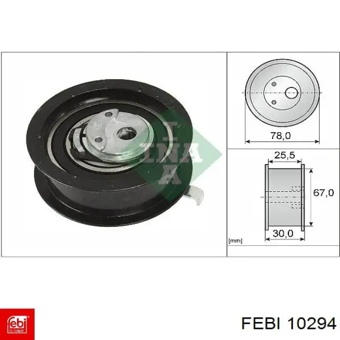 Ролик натяжителя ременя газорозподілу Febi 10294 ціна, від 32.30 USD