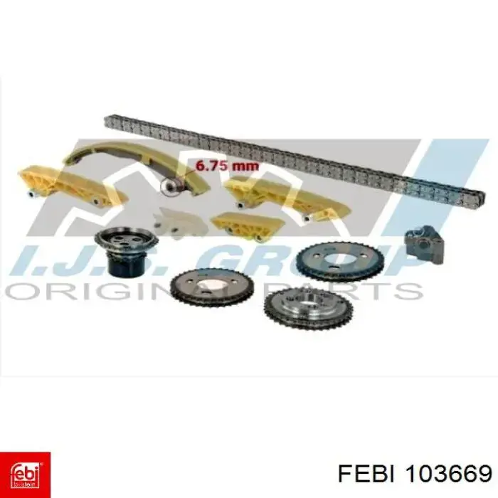 Ланцюг ГРМ, комплект Febi 103669 ціна, від 253.30 USD