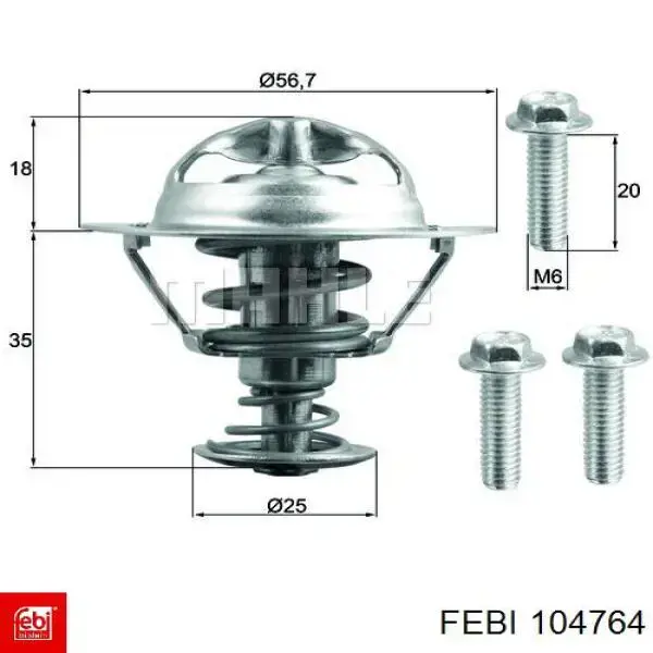 Купити 104764 Febi Термостат в корпусі