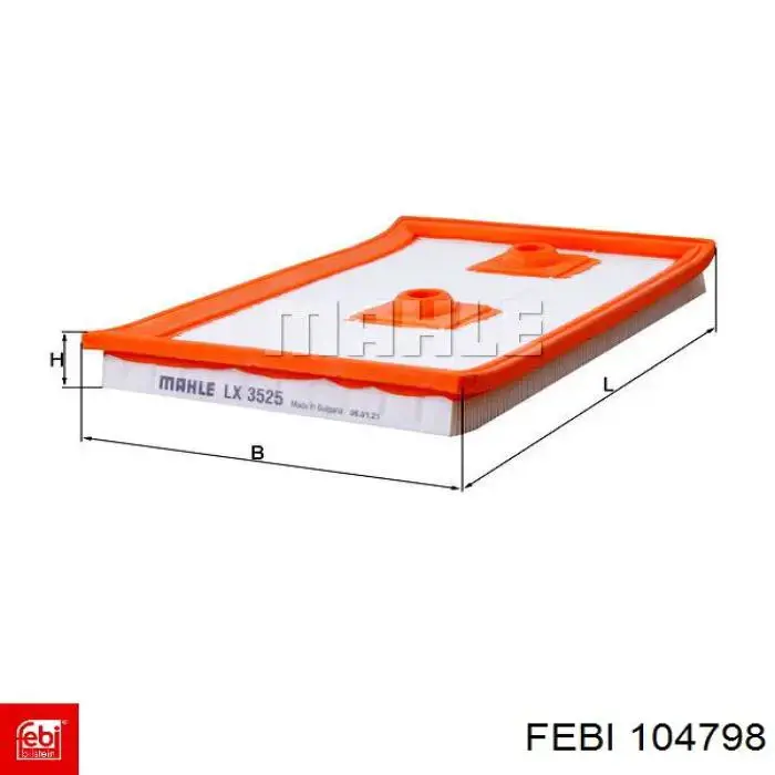 Купити 104798 Febi Автомобільний фільтр повітря