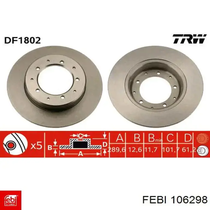 106298 Febi Дискові гальма