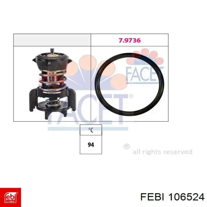 Автомобільний термостат Febi 106524 ціна, від 20.22 USD