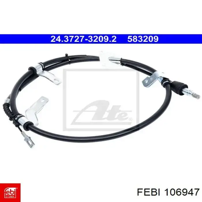 Трос стоянкового гальма задній лівий Febi 106947 ціна, від 31.71 USD