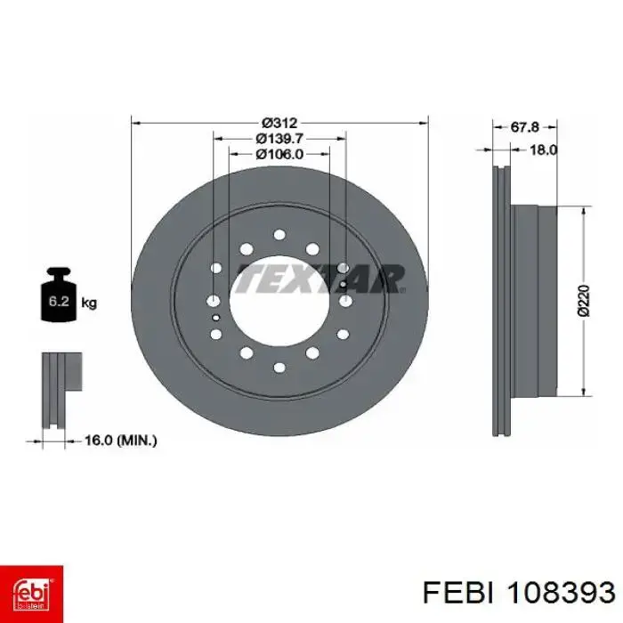 108393 Febi Дискові гальма