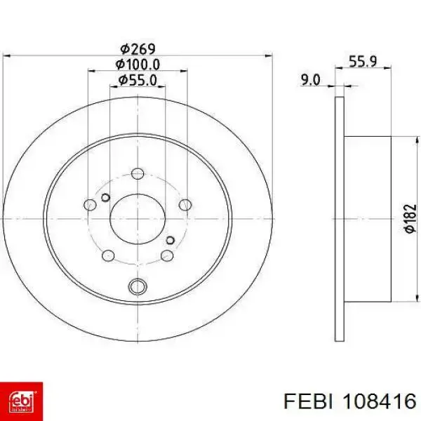 Гальмівні диски 108416 Febi