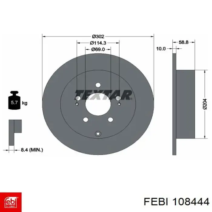 108444 Febi Дискові гальма