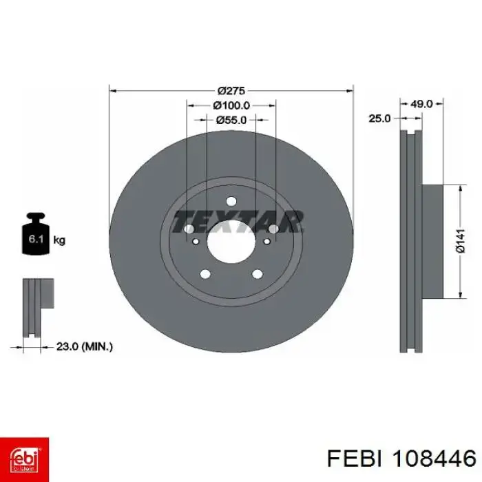 Купити 108446 Febi Ротор гальмівний