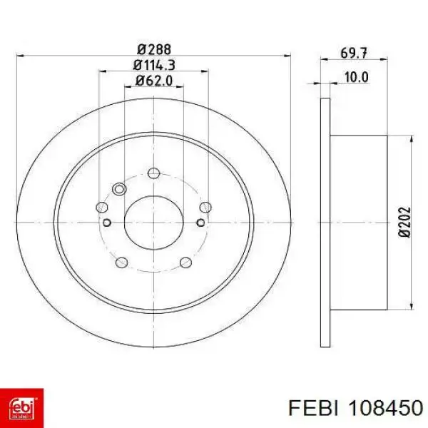 108450 Febi Дискові гальма