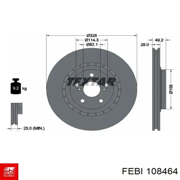 Гальмівні диски передні 108464 Febi
