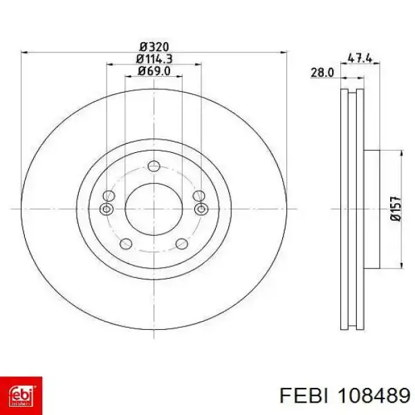 Купити 108489 Febi Ротор гальмівний