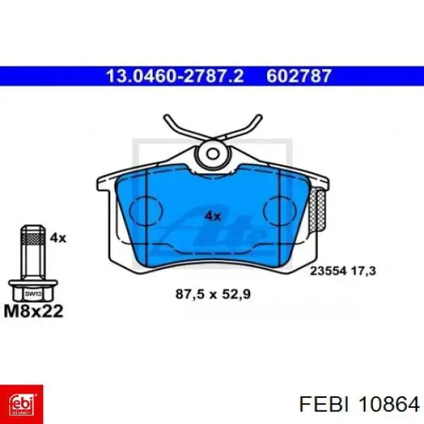 Сайлентблок задньої балки 10864 Febi
