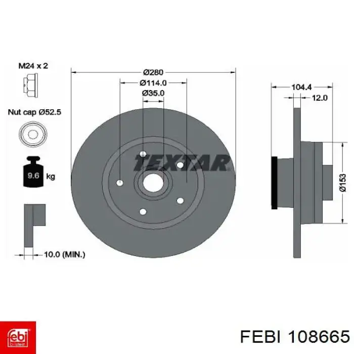 Гальмівні диски 108665 Febi