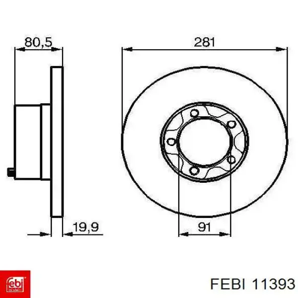 11393 Febi Гальмо дискове переднє