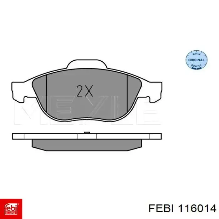 Колодки гальмівні передні, дискові 116014 Febi