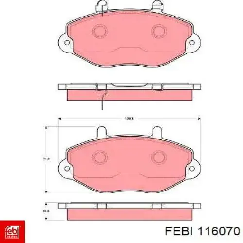 Гальмівні колодки Febi 116070 ціна, від 16.31 USD