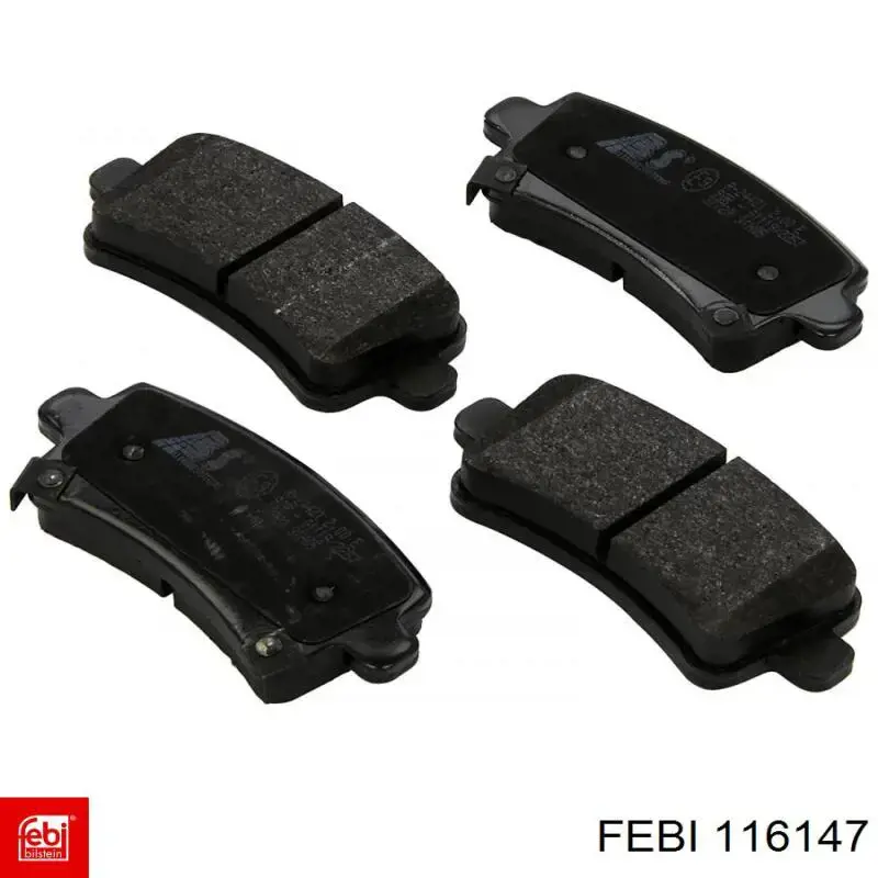 Задні гальмівні колодки Febi 116147 ціна, від 22.47 USD