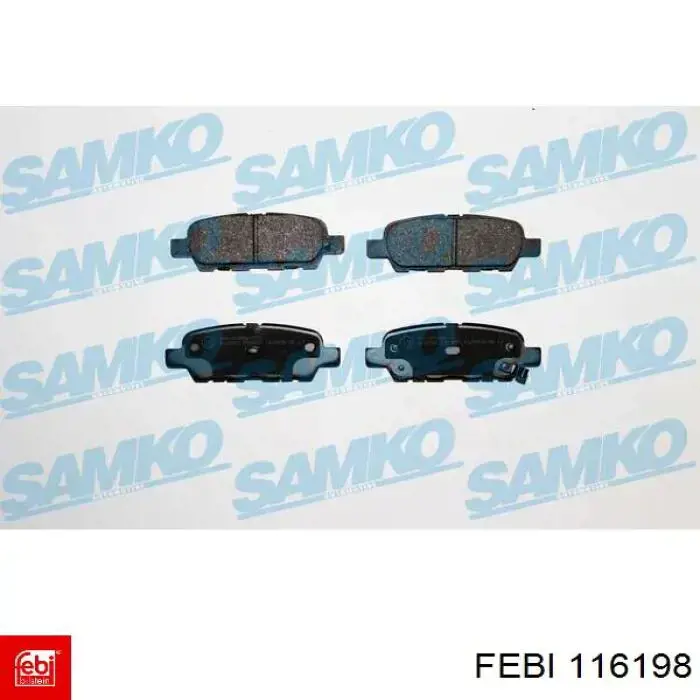 Задні гальмівні колодки Febi 116198 ціна, від 18.84 USD