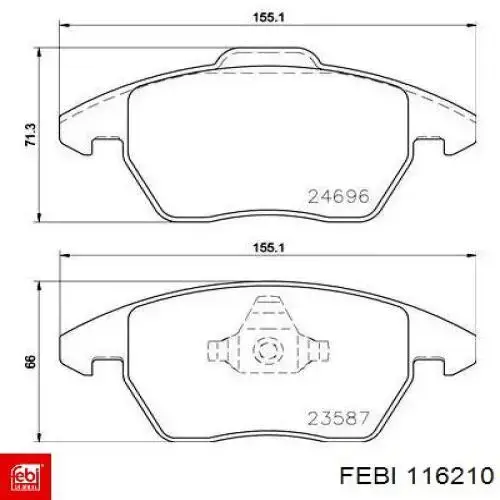 Гальмівні колодки Febi 116210 ціна, від 21.98 USD