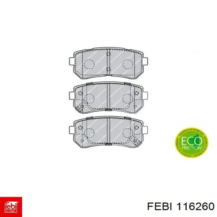 Задні гальмівні колодки 116260 Febi